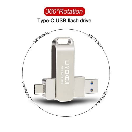 64GB USB C Flash Drive, 2-in-1 OTG USB 3.0 Thumb Drive, Dual USB Memory  Stick Pen Drive for Type-C Android Smartphones Tablets and New MacBook  Laptop