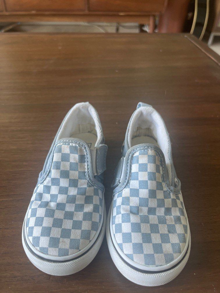White and light sales grey checkered vans