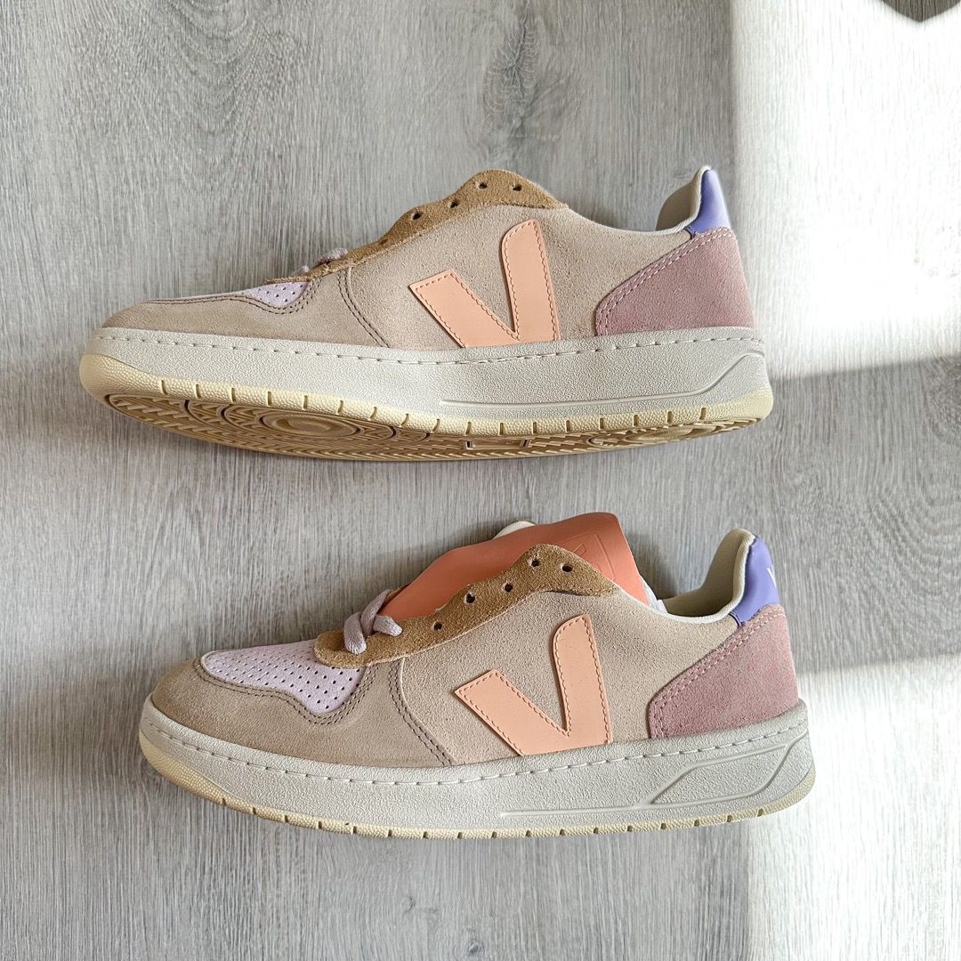 VEJA V 10 Pastel Pink Purple Suede Sneakers Trainers NEW IN BOX