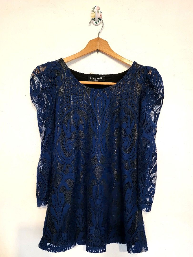 Vero Moda Lace Navy Blue Longsleeve, Women's Fashion, Tops, Longsleeves on Carousell Vero Moda Lace Navy Blue Longsleeve, Women's Fashion, Tops, Longsleeves on Carousell