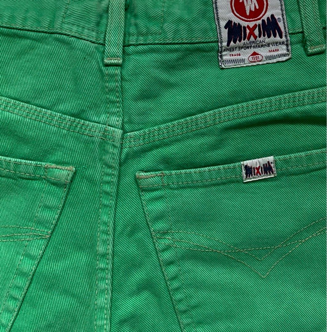 Vintage Green Denim Pants (Category: Jeans) located in Bulacan. Submitted by grmentss (Listing ID 1257065489, Image 3). Description: Vintage Green Denim Pants (1991) - the cut and fit of this one is perfection! it’s just not for me. length - 41.5 (inches) waist - 27 (inches) front rise - 11 (inches) feel free to message if you need more information :>.