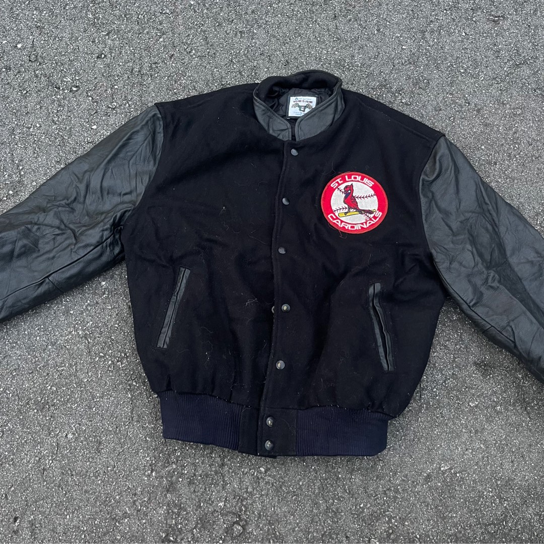 Vintage Leather Varsity Jacket, Men's Fashion, Coats, Jackets and