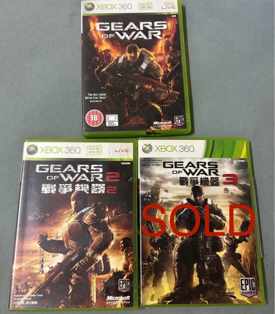 Free Postage! Xbox 360 Gears of War 1 & 2 Video Game CD, Video Gaming,  Video Games, Xbox on Carousell