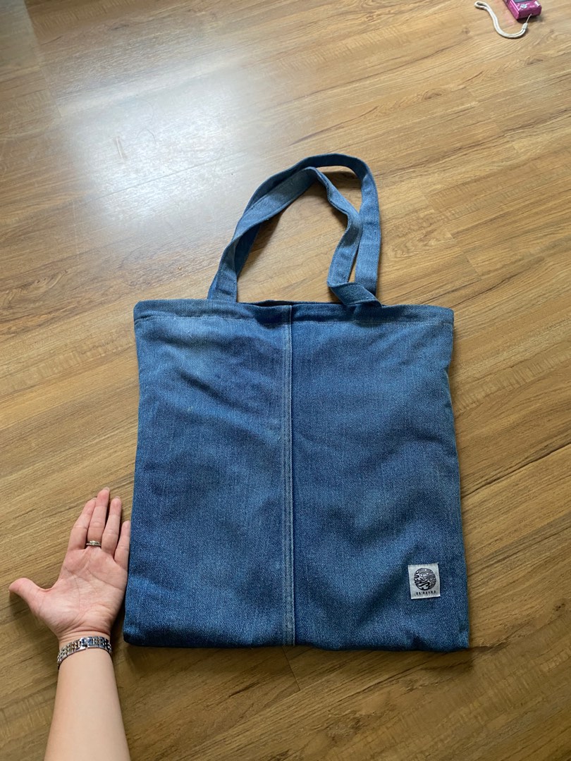 Vintage Neiman Marcus Large Chambray Y2K Denim Tote Carry All Bag