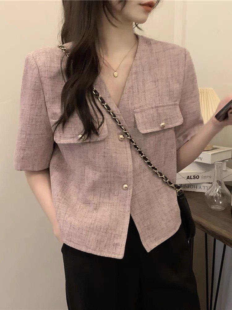 Yam Color Short Coat Casual Wear(Korean Style), Women's Fashion, Coats