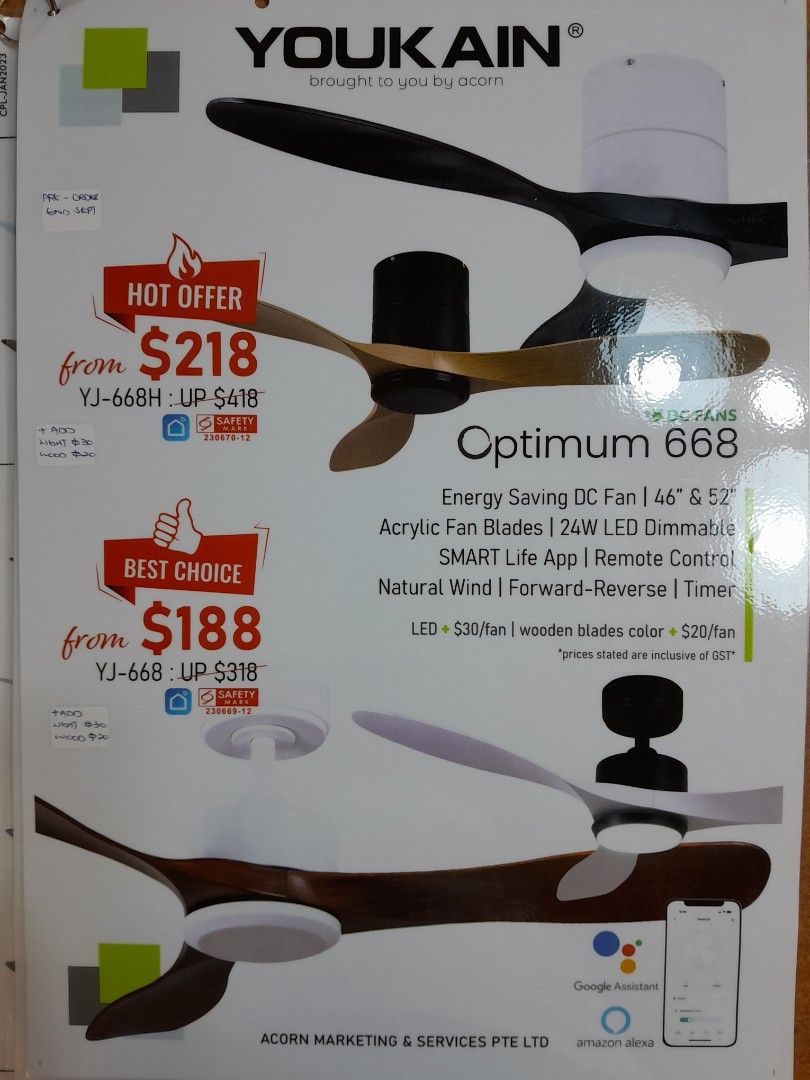 Long Ceiling Fan Rod Downrod Alpha NSB Rezo Elmark 1/1.5/2/3/4 Feet