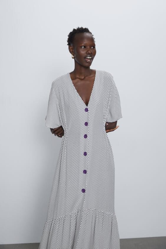 Zara polka best sale dot ruffle dress