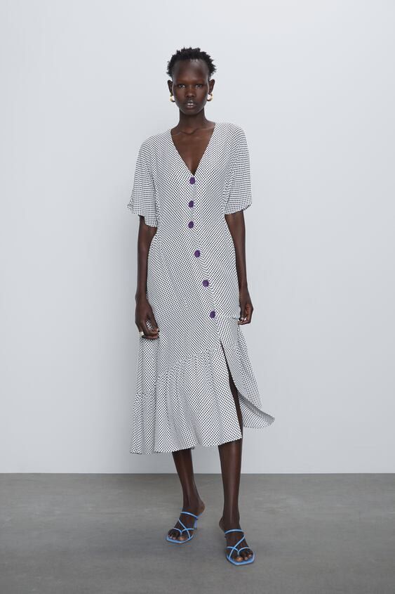 Zara white polkadot ruffle dress Women s Fashion Dresses Sets