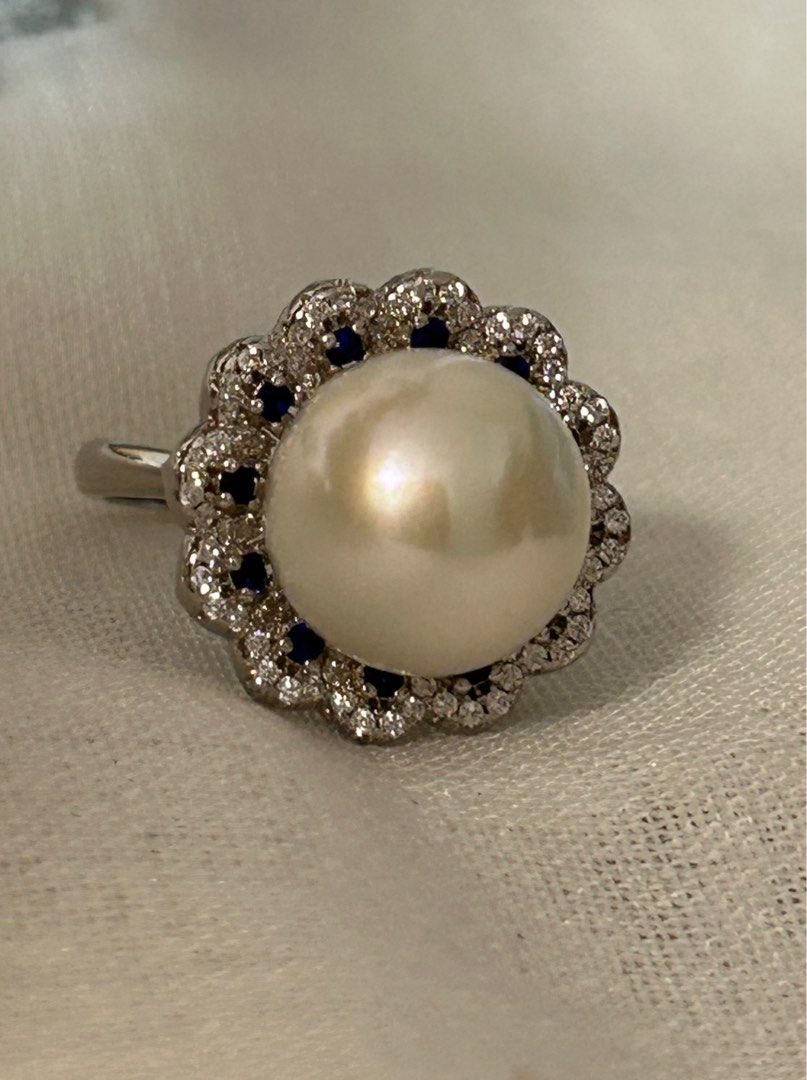 White gold on sale pearl rings