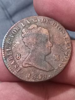 1848 8 maravedis spanish coin