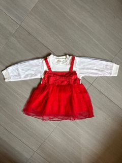 1 YO - Dress import Merah Pita