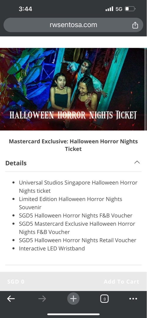 2x HHN 2023 ticket (mastercard) for 30 sept, Tickets & Vouchers, Event