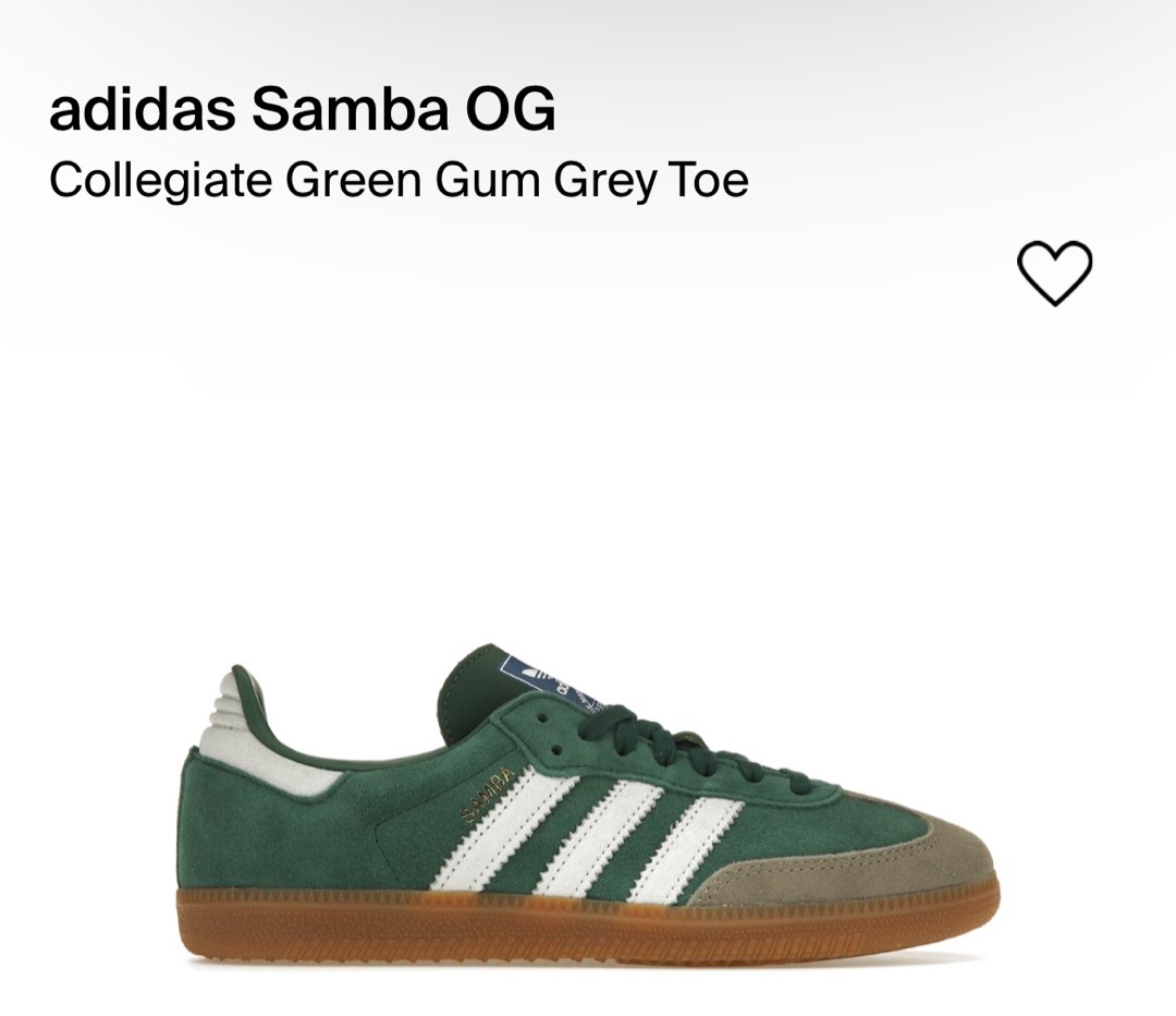 全新Adidas original samba green綠色, 男裝, 鞋, 波鞋- Carousell