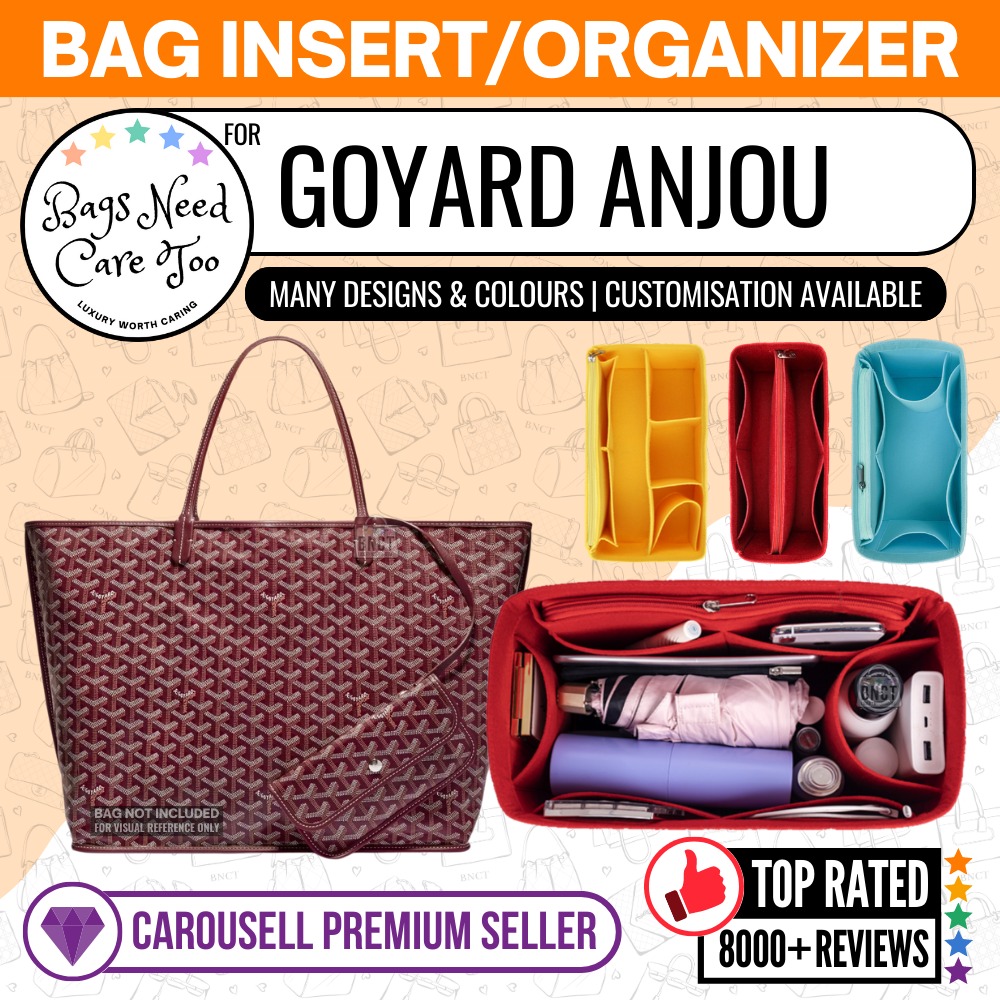 Goyard St Louis and Goyard Anjou Bag Organizer Insert, Bag Organizer with  Zipper Top Closure and Double Bottle Holders
