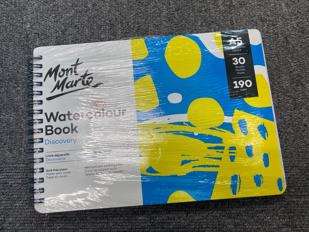 水彩畫簿 Mont Marte watercolour book A5 30sheets 190gsm, 興趣及遊戲, 手作＆自家設計, 文具