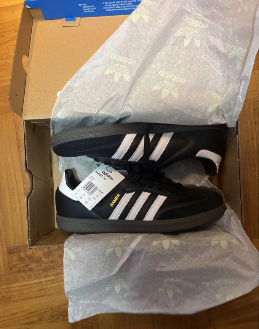 Adidas Black sambas, Luxury, Sneakers & Footwear on Carousell