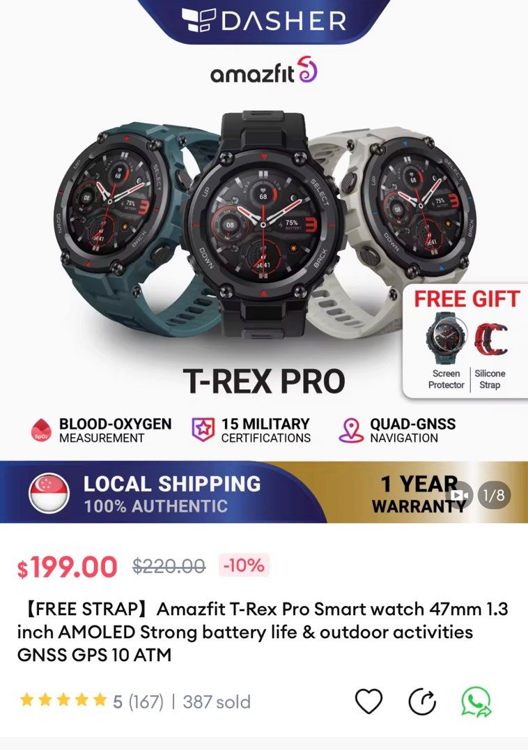 Amazfit t rex rugged smartwatch Mobile Phones Gadgets
