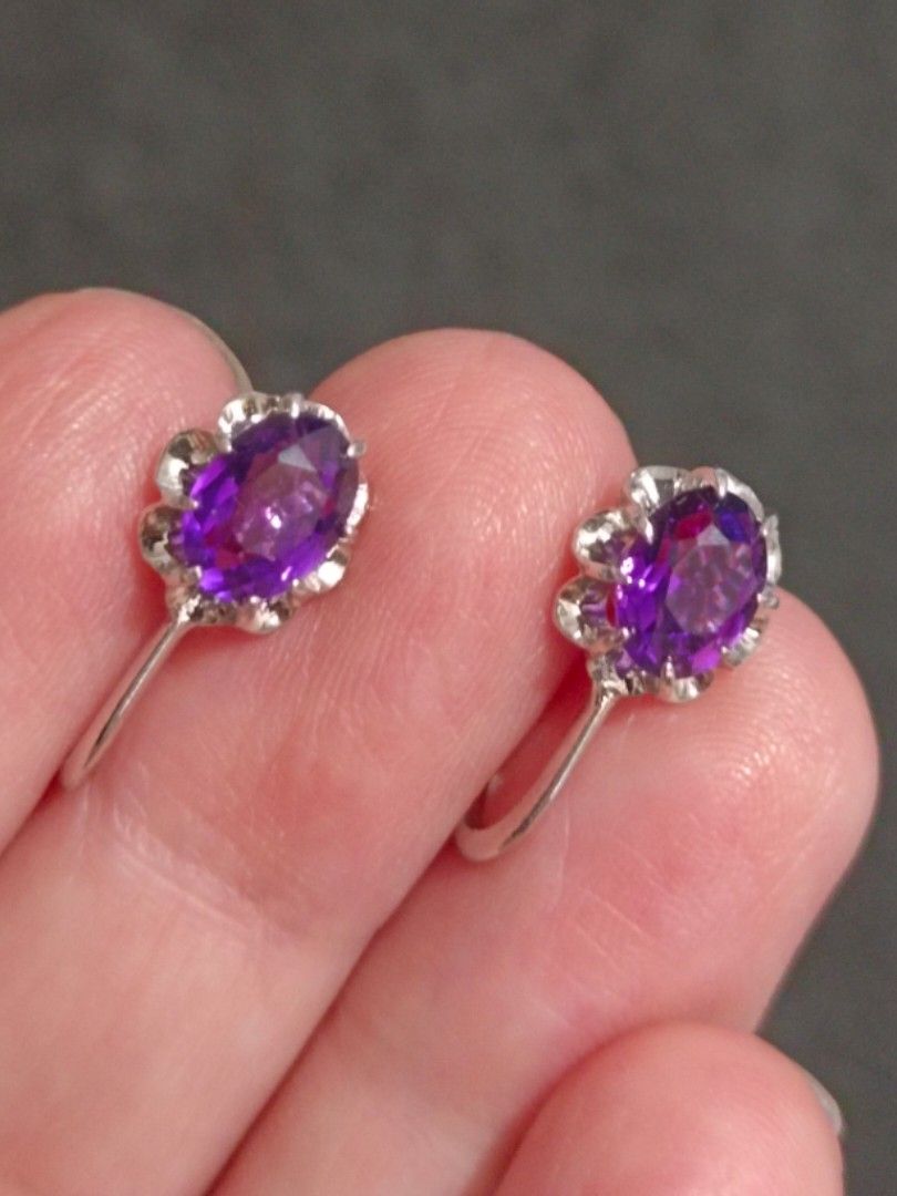 Amethyst screw discount back earrings