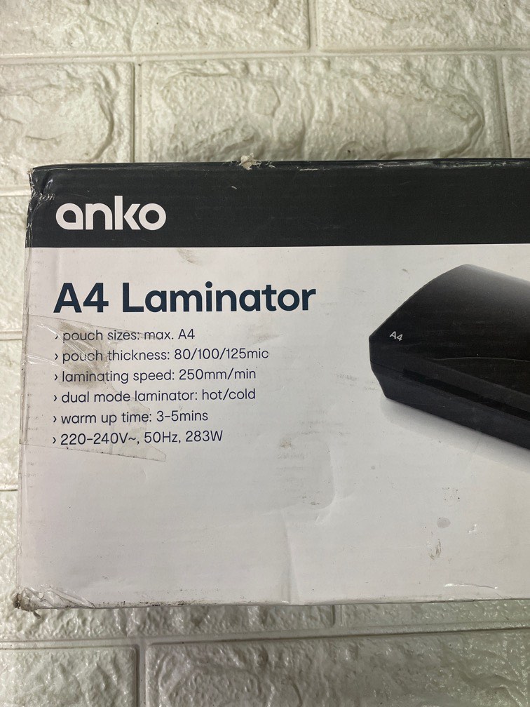 Anko A4 Laminator With Box, Furniture & Home Living, Office Furniture