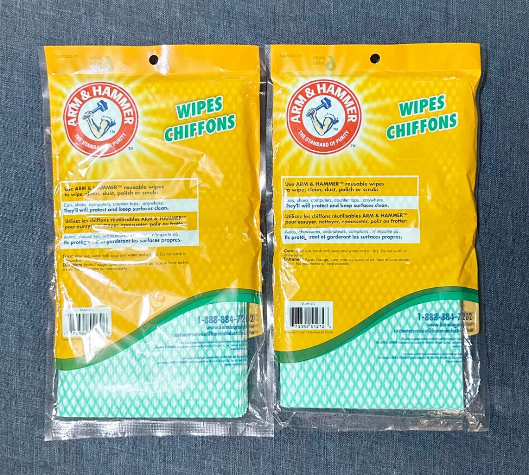 Arm & Hammer reusable wipes/rags 2pack SET, Furniture & Home Living