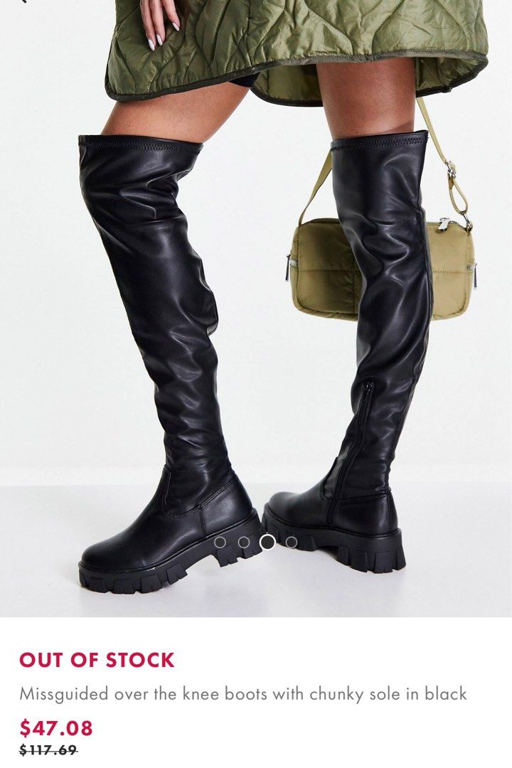 Missguided knee high boots discount