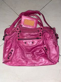 Balenciaga Motorcycle City Leather Lambskin Pink Bag Handbag Vtg Vintage Rare
