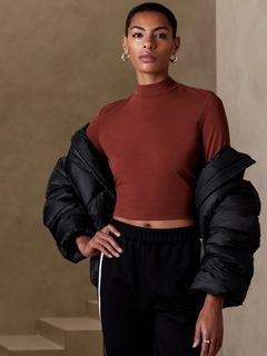 Banana Republic MOCK-NECK CROPPED TOP