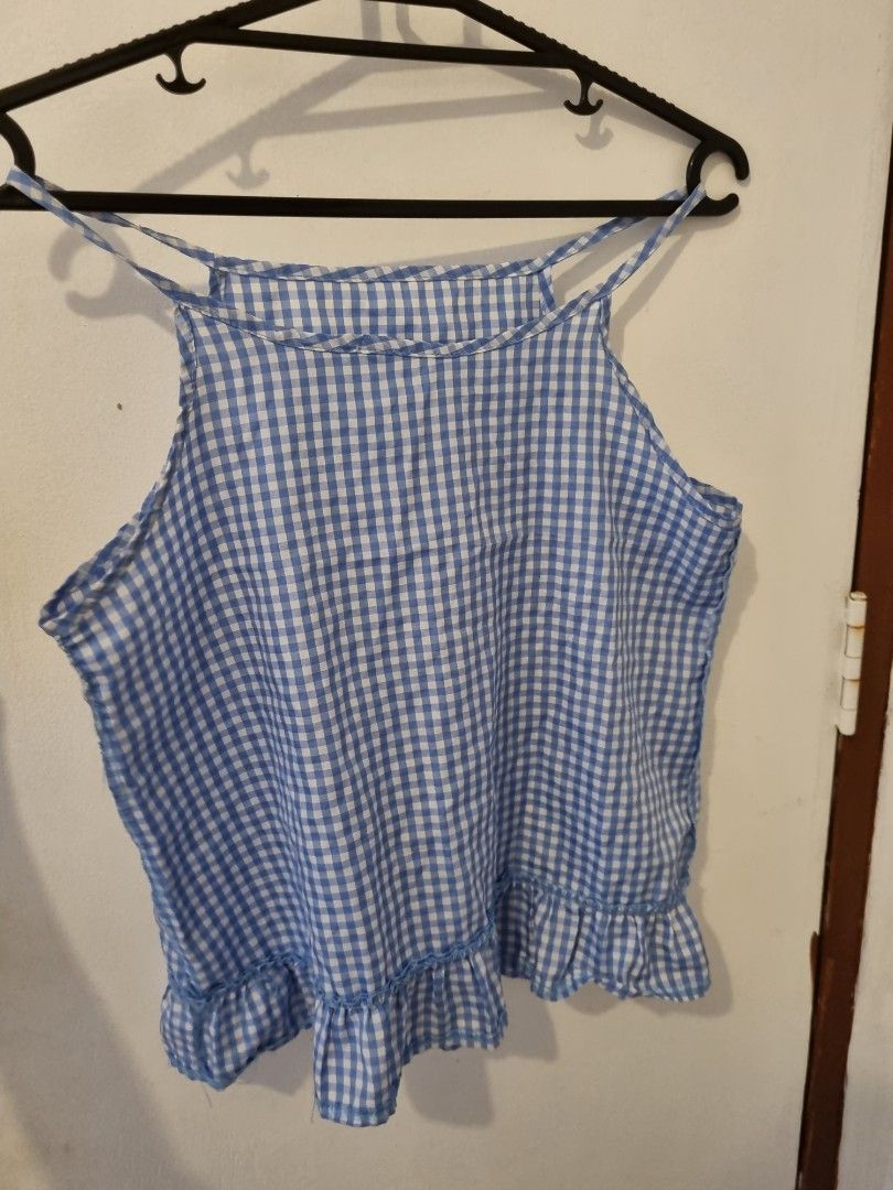 Blue Gingham Top