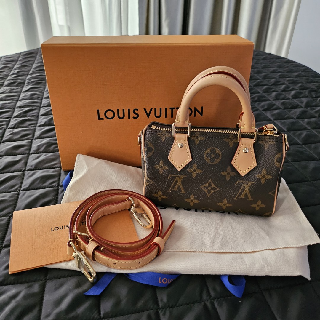 LV Nano Speedy White Multicolor Bag, Luxury, Bags & Wallets on Carousell