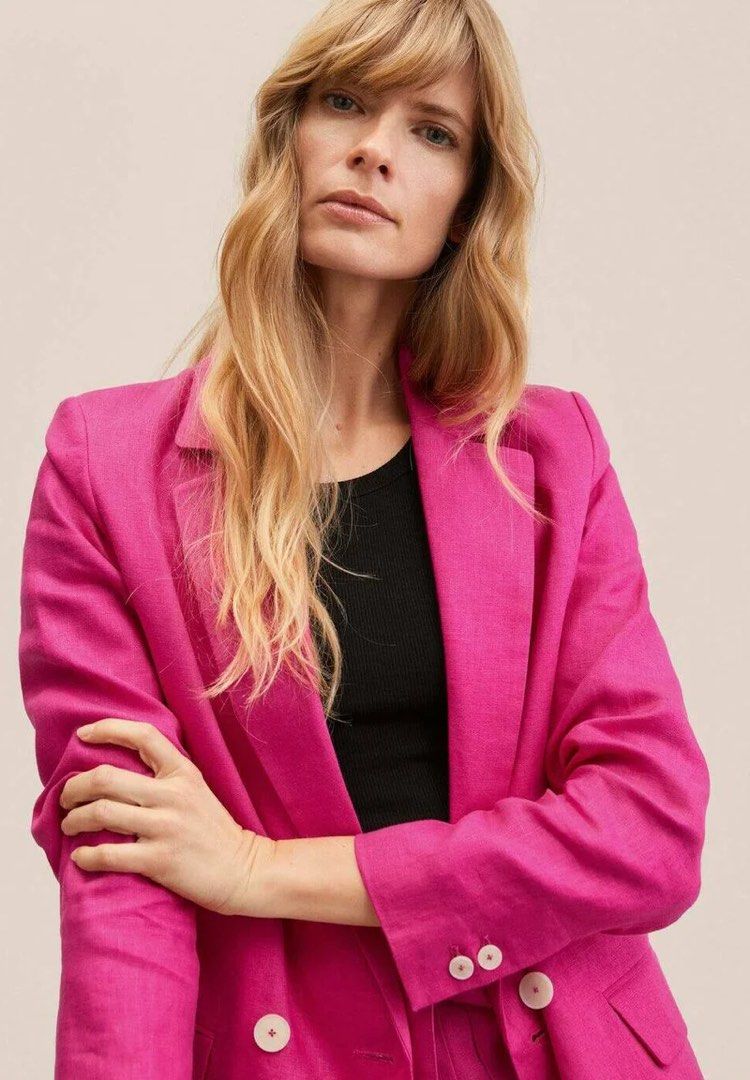Mango outlet blazer pink