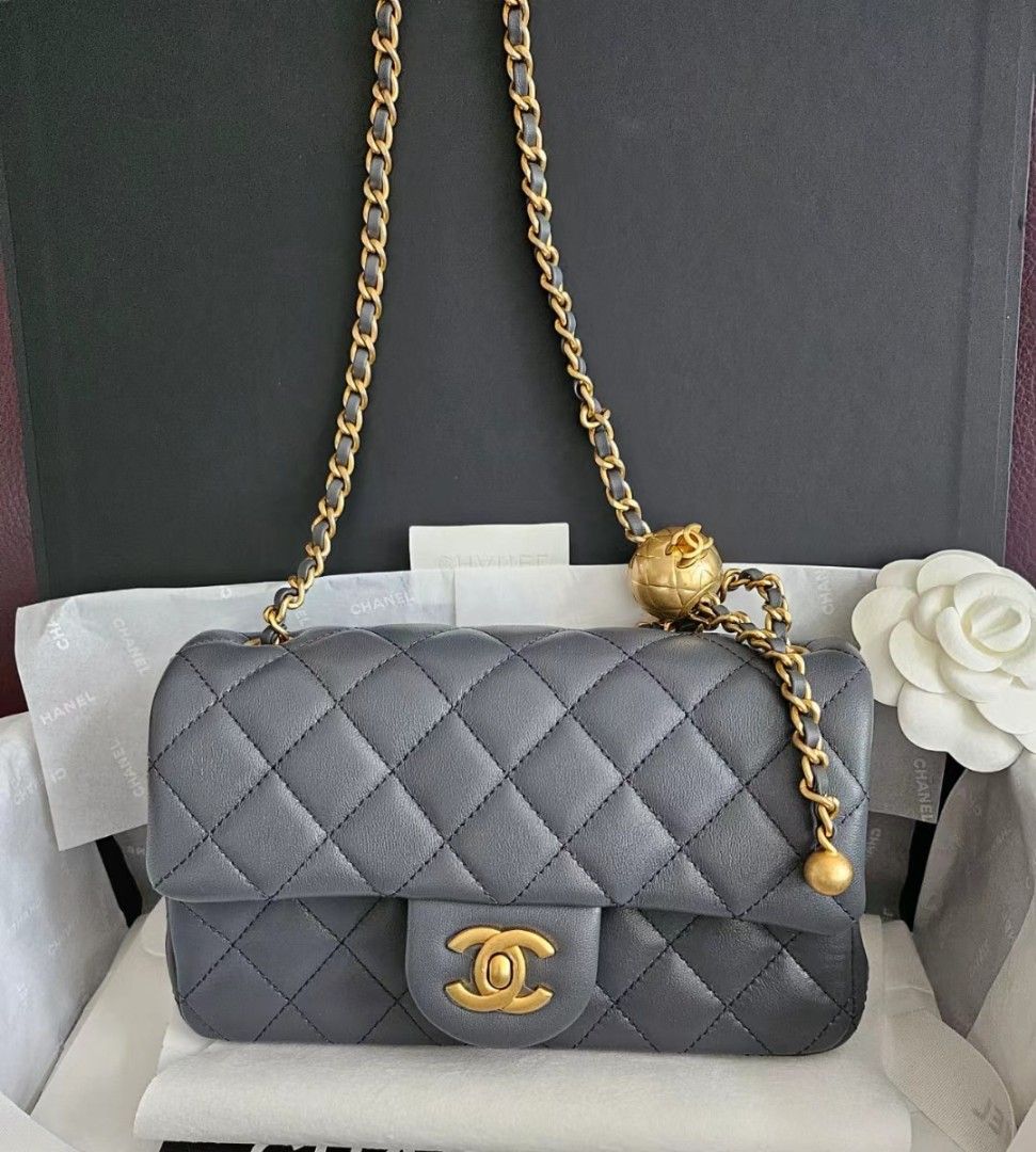 Chanel grey bag price store