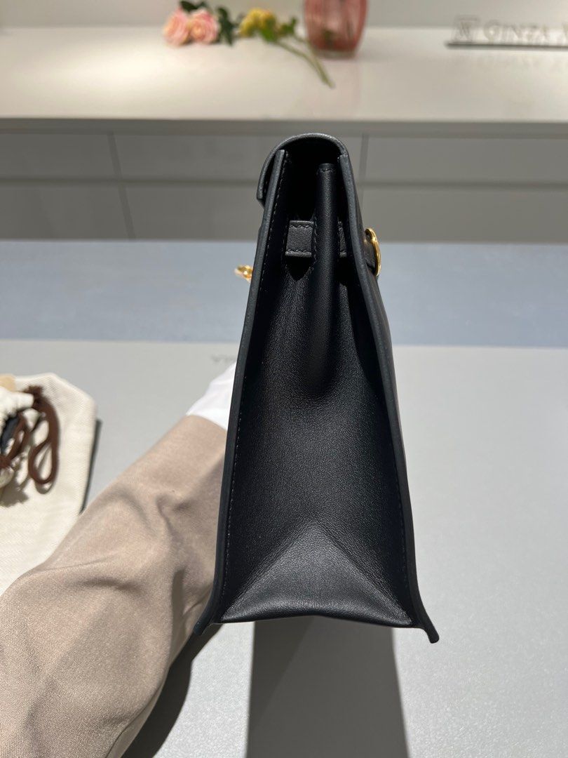 Hermès Hermes Kelly Danse bag in black swift leather ref.723677
