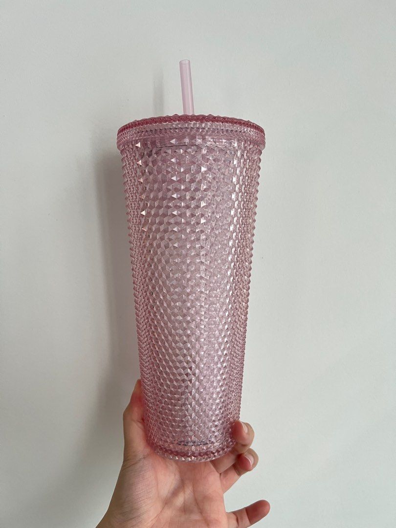 Pink studded starbucks cup deals