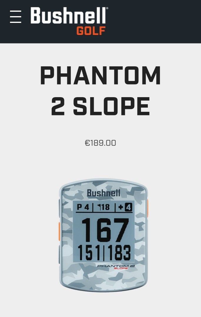 Bushnell Phantom 2 Slope GPS distance device, Sports Equipment