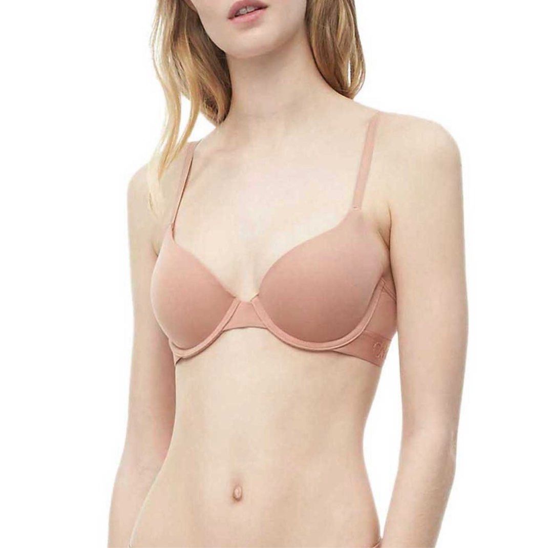 Calvin Klein Tonal Logo Push Up Plunge bra nude brown, Women's Fashion, New  Undergarments & Loungewear on Carousell