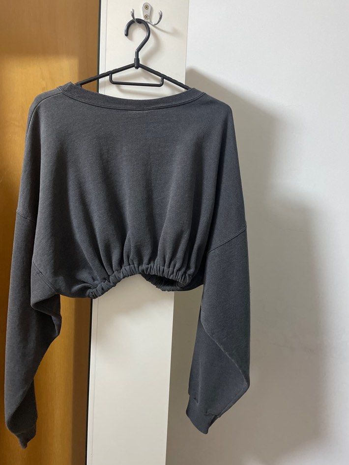 Champion Grey Cropped Sweat Shirt