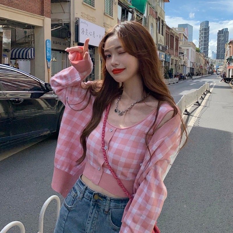 Checkered 2 piece outfit hotsell