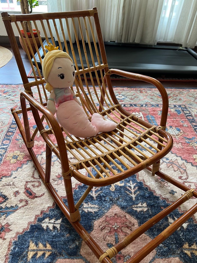 Children rattan rocking chair, Furniture & Home Living, Furniture ...