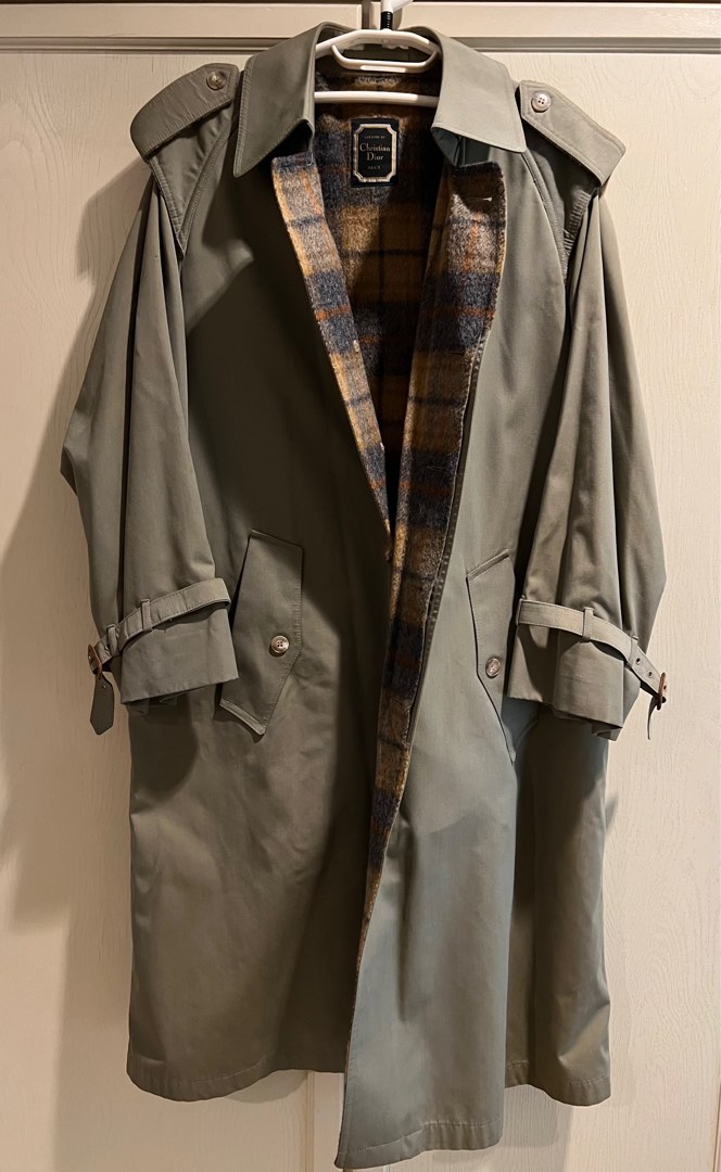 Christian Dior Vintage Trench Coat Wool Lining Women s Fashion