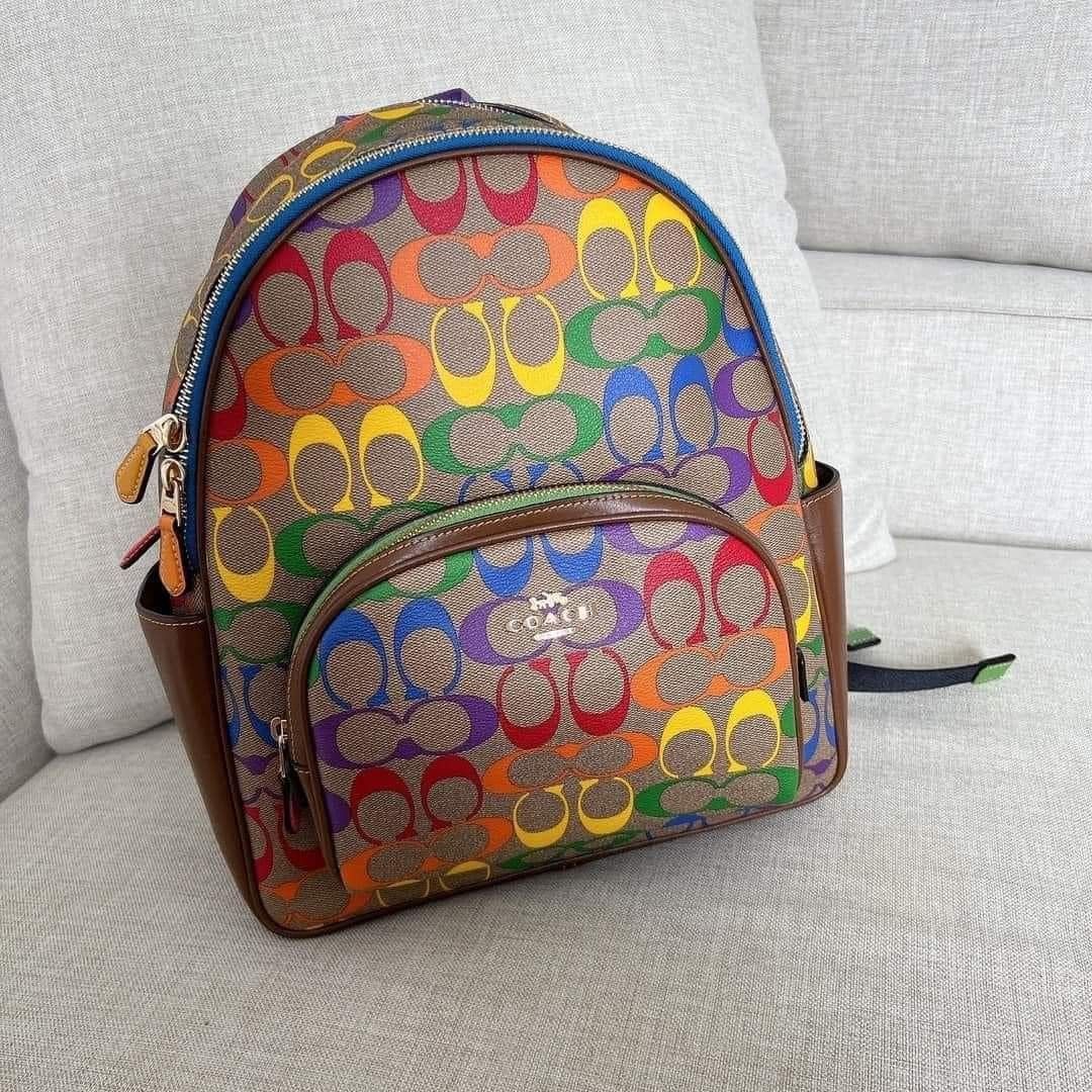 Coach Court Medium Rainbow Backpack Women s Fashion Bags