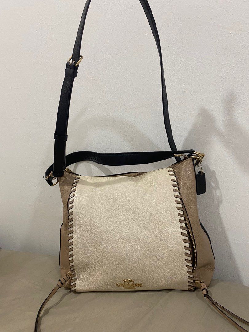 Marlon tote in sales colorblock with whipstitch