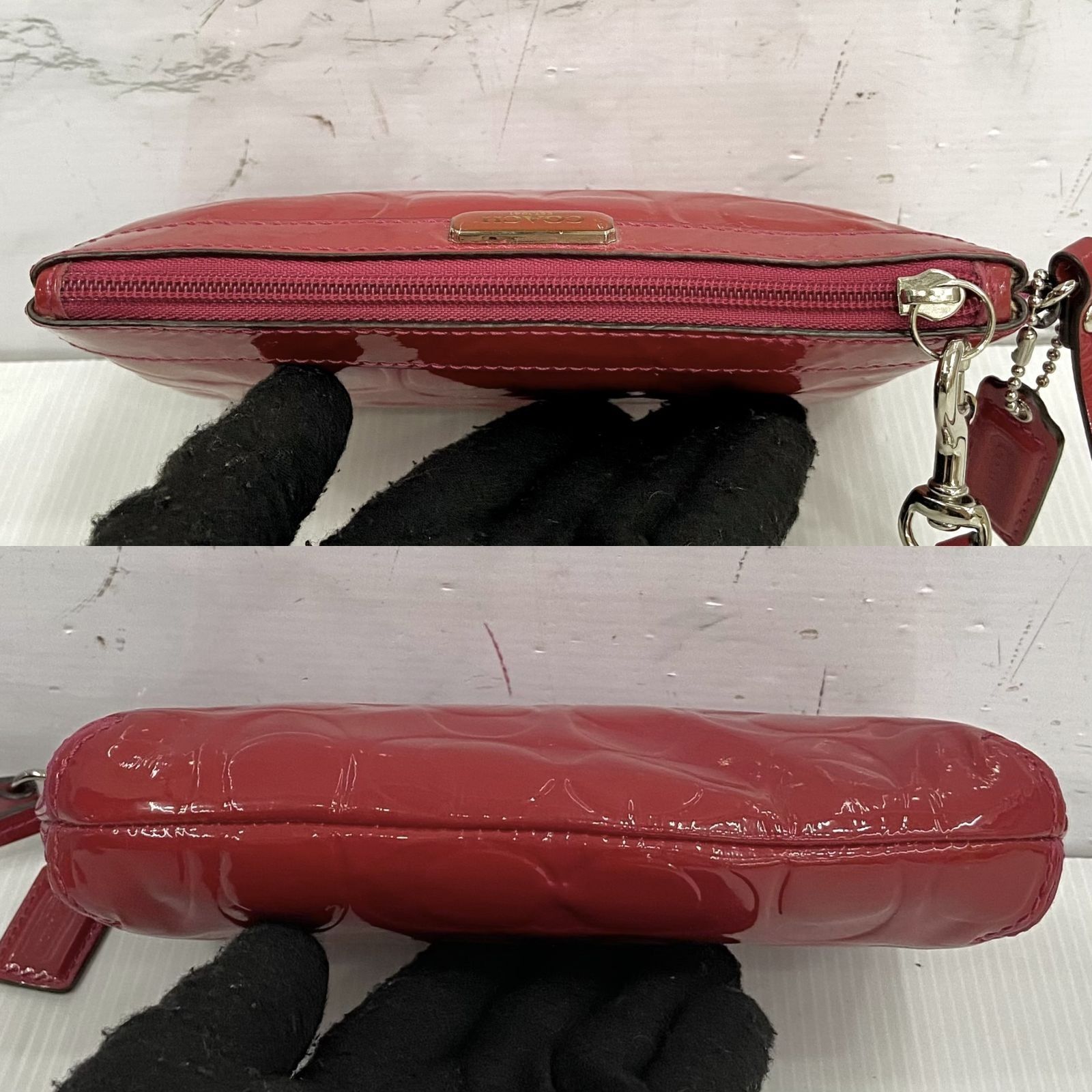 Red patent leather coach discount purse
