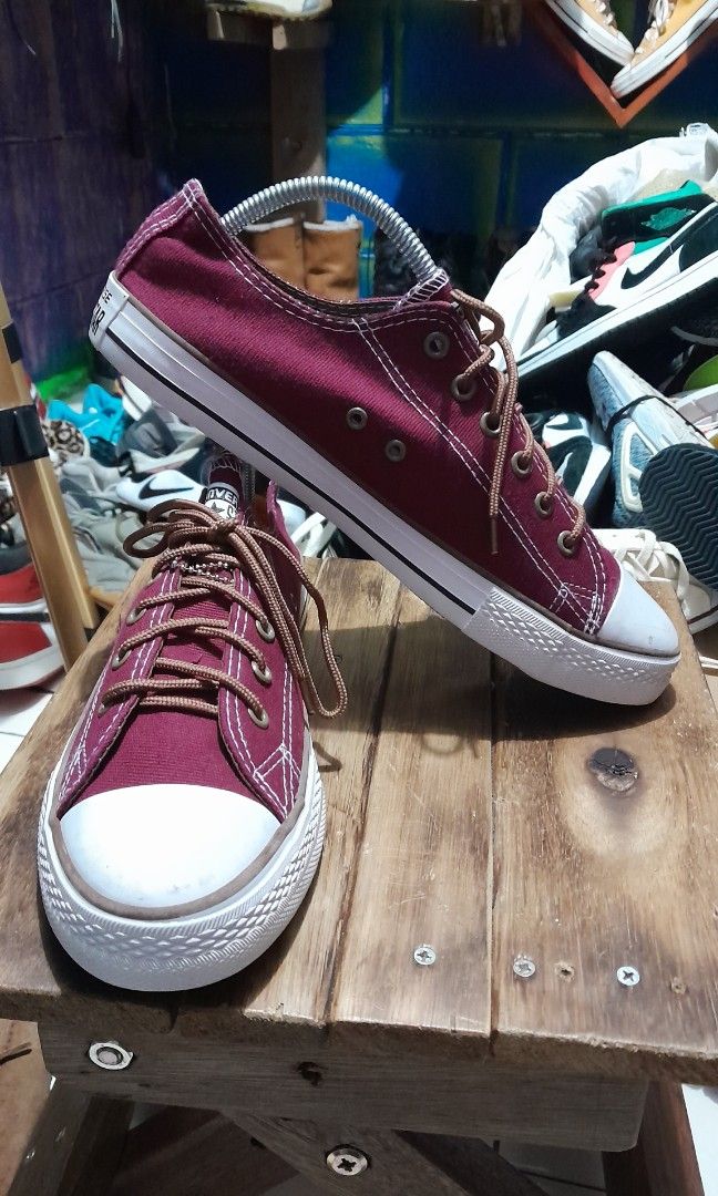 Converse merah maroon shop ori