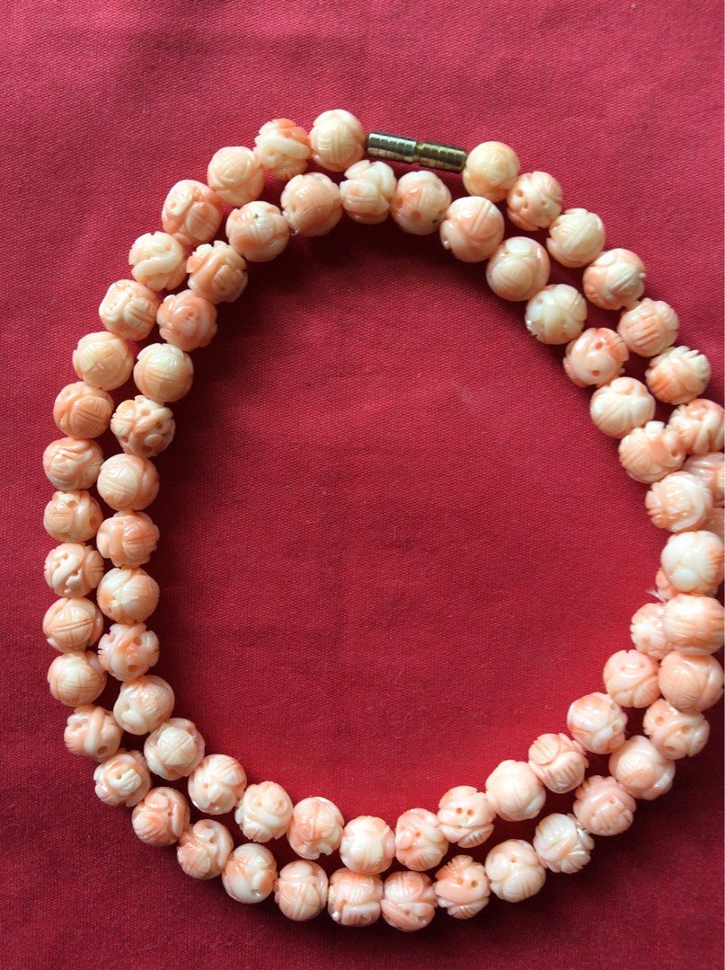 Carved discount coral beads