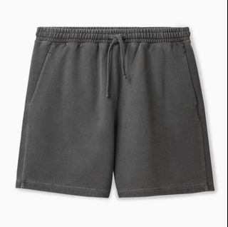 cos washed black relaxed jogger shorts