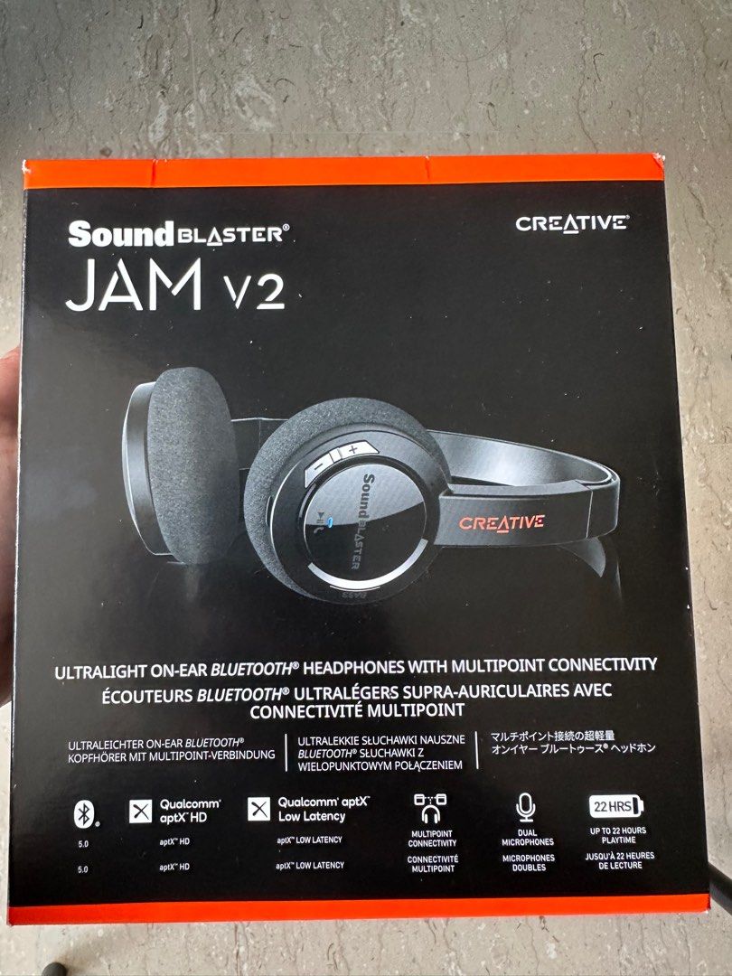 Sound Blaster Jam V2 Ultralight On-ear Bluetooth Headphones with