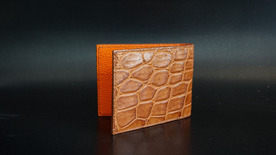 Green Genuine Crocodile Alligator Leather Skin Bifold Wallet for Men,  Leather Wallet Men, Handmade Leather Wallet