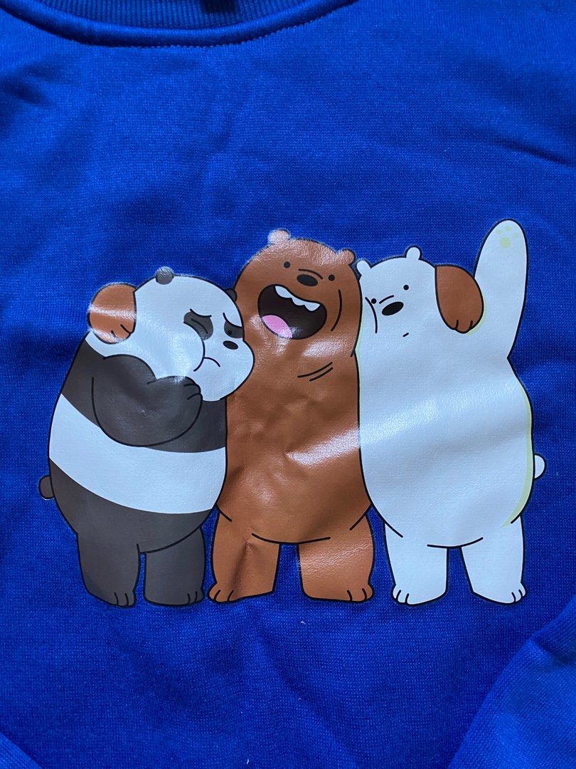 Cute We Bare Bears Blue Pullover Sweater Women s Fashion Coats