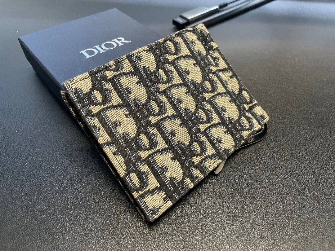 Dior - Wallet with Bill Clip Black Dior Oblique Jacquard - Men