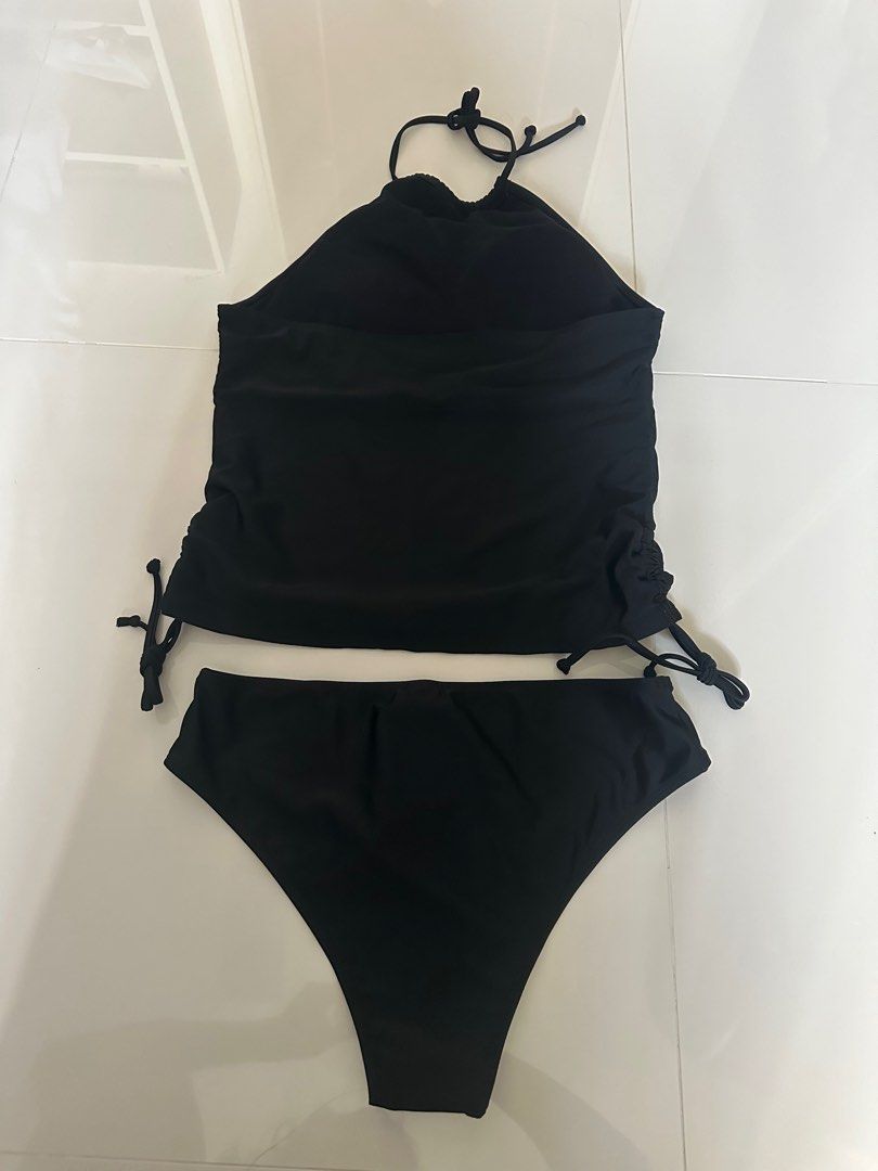 SHEIN Swim Classy Tropical Print Drawstring Side Bikini Swimsuit